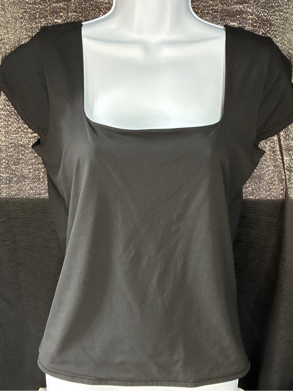 PINK Victoria's Secret Black Square-Neck Short Sleeve blouse